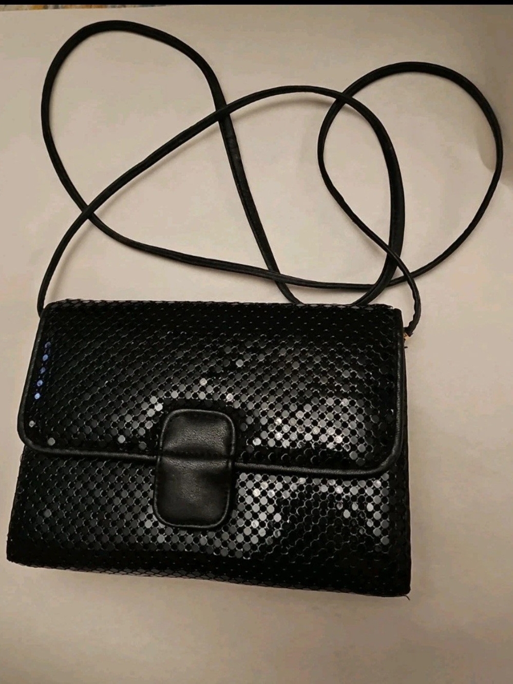 Whiting & Davis Black Bag Vintage Metal Mesh